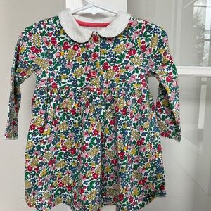 Baby Boden Floral Dress with white collar